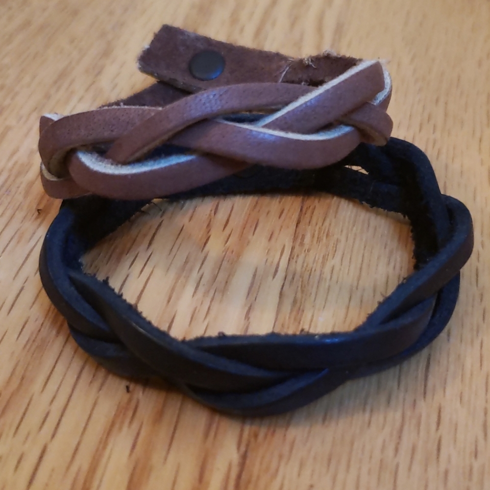 Braided Leather Bracelets - 2